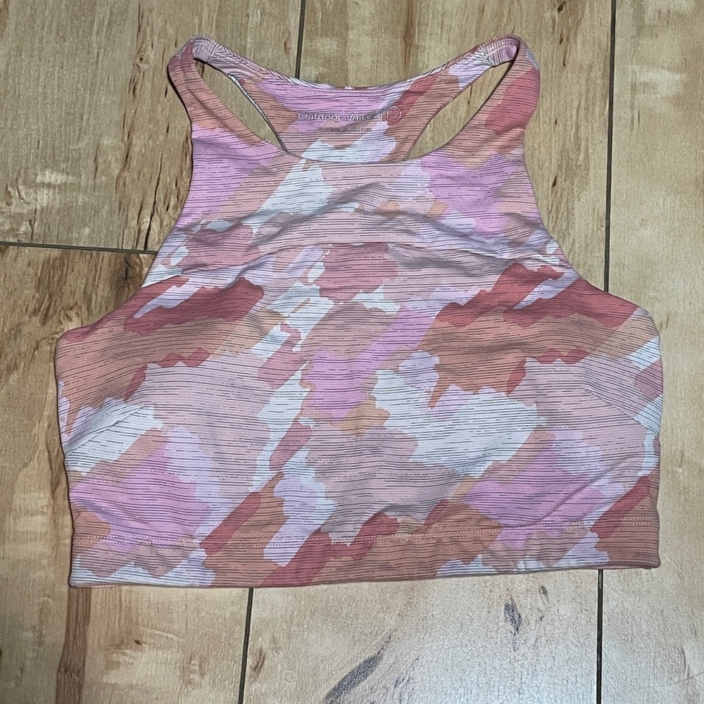 Outdoor Voices Longline Sports Bra w/removable padding women’s size small pink